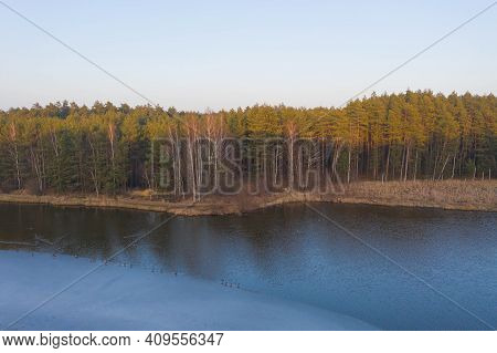 The Lagoon, An Artificial Water Reservoir Near The Village Of Klikow In Western Poland. It Was Creat