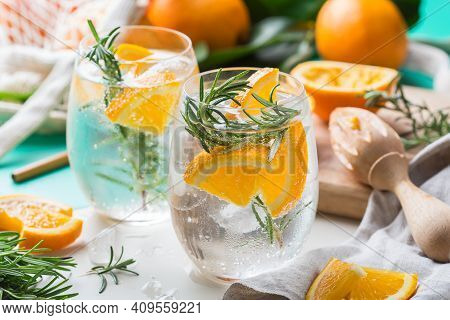 Hard Seltzer Cocktail With Orange And Zero Waste Bartenders Accessories