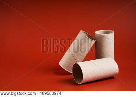 An Empty Cardboard Toilet Paper Tube. A