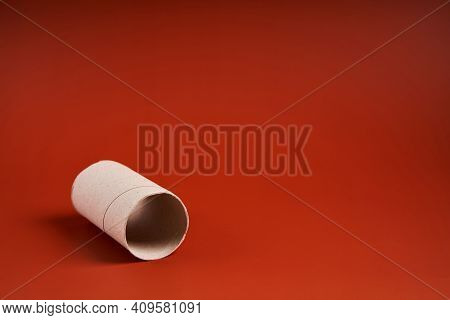 An Empty Cardboard Toilet Paper Tube. A