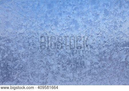 Abstract Drawing Created By Frost On Window Glass