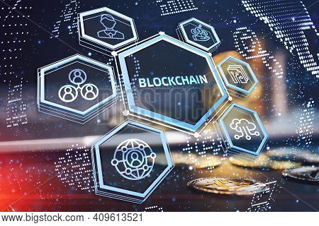 Crypto-currency,  Bitcoin Internet Virtual Money. Currency Technology Business Internet Concept.3d I
