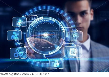 Planning Marketing Strategy. Business, Technology, Internet And Network Concept. Young Businessman S