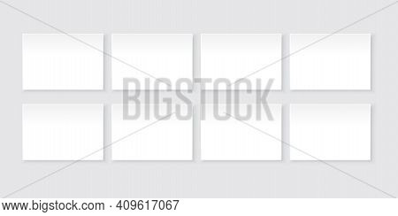 White Notebook Mockup Isolated. Realistic Shot With White Sheets Of Paper. Stock Image. Eps 10.