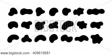 Fluid Liquid Random Organic Shapes Vector Isolated On White Background