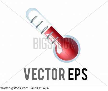 The Isolated Vector Liquid In Glass Thermometer Icon With Red Liquid Risen To Measure Temperature