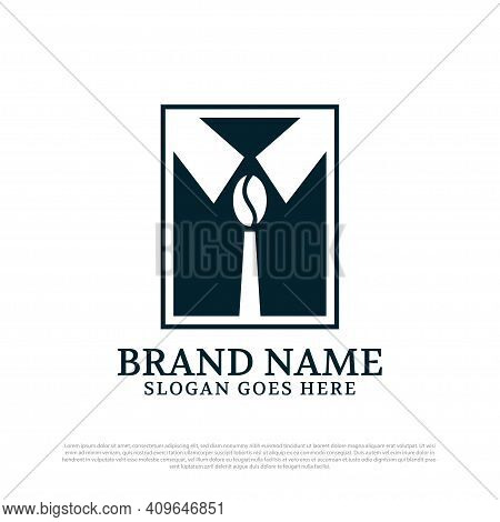 Elegance Coffee Shop Logo Design Template, Executive Beverage Restaurant Premium Vector Illustration