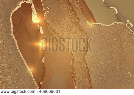Light Borwn Geode Or Abstract Marble Pattern With Sparkles