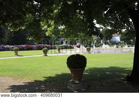 Lainate (mi), Italy - June 16, 2018: Villa Litta Borromeo Visconti Park, Lainate, Milan, Lombardy, I