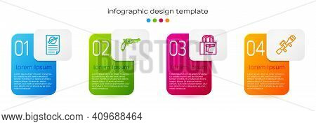 Set Line Firearms License Certificate, Revolver Gun, Buying Pistol And Sniper Optical Sight. Busines