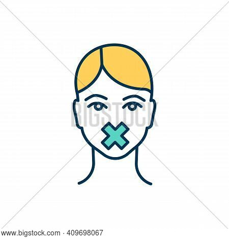Keeping Secrets Rgb Color Icon. Creating Problems In Friendship. Hiding Truth. Staying Quiet. Hurtin