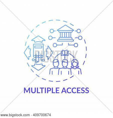 Multiple Access Concept Icon. New Technology. Online Library Benefits Idea Thin Line Illustration. F