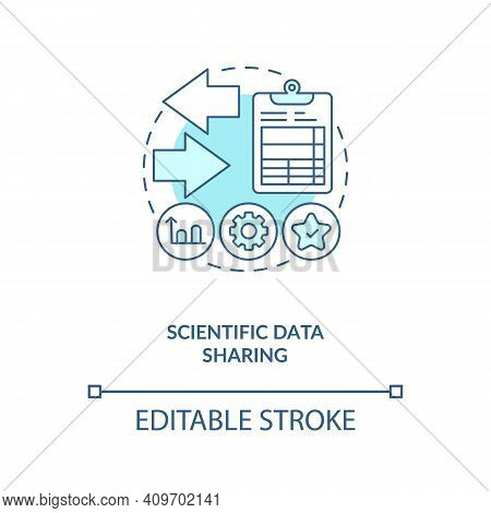 Scientific Information Sharing Concept Icon. Publishing Studies In Conferences Idea Thin Line Illust
