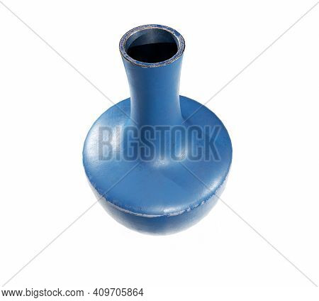 Realistic Empty Flower Pot Set, Pastel Colors. Closeup Isolated On White Backgroun 3d Render