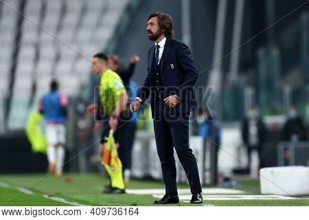 Torino, 22th February 2021. Andrea Pirlo Of Juventus Fc  During The Serie A Match Between Juventus F