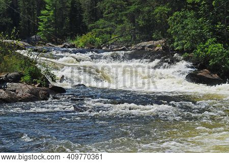 Rushing Waters In The Great North Woods On The Falls Chain In Quetico Provincial Park In Ontario