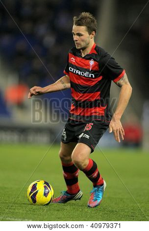 BARCELONA - JAN, 12: Vadim Demidov von Celta de Vigo während eines Liga-Spiels zwischen Espanyol ein
