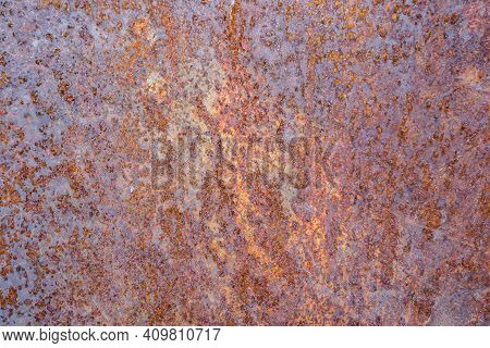 Rusty Metallic Iron And Metal Surfaces Texture Background With Corrosion.