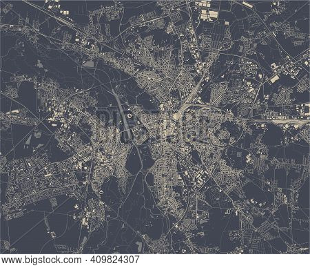 Map Of The City Of Leipzig, Saxony, Germany