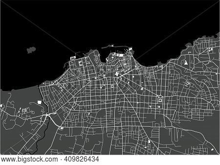 Map Of The City Of Chania, Crete, Greece