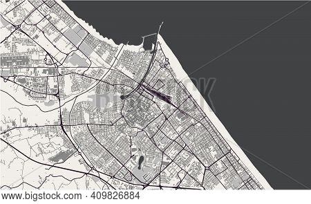 Map Of The City Of Rimini, Italy