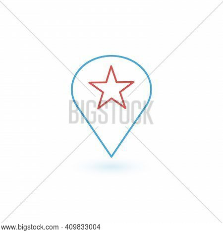 Star Favorite Pin Map Icon. Map Marker Icon. Stock Vector Illustration Isolated