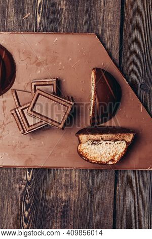 Chocolate Bar Delicacy Sweets Cocoa Gastronomia Wooden Background