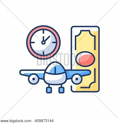 Aircraft Rental Rgb Color Icon. Civil Aviation. Ability To Get Plane For Rent. Light Aircraft. Airli