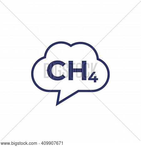 Methane Emissions, Ch4 Gas Icon On White