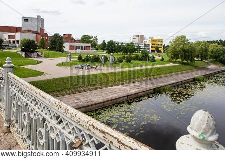 Panevezys, Lithuania - July 23, 2017: Public Park Senvage Park In Panevezys City Center.