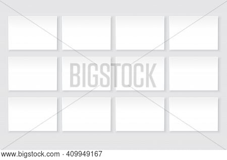 3d Blank White Sheet Paper For Flyer Design. Realistic Presentation Mockup. Corporate Document. Stoc