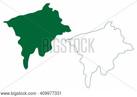 Jorhat District (assam State, Republic Of India) Map Vector Illustration, Scribble Sketch Jorhat Map