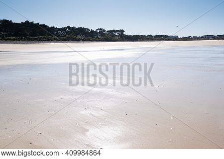Large Sandy Beach In The Town Of 