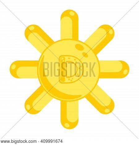 Vitamin D Icon Sun. Illustration, White Background