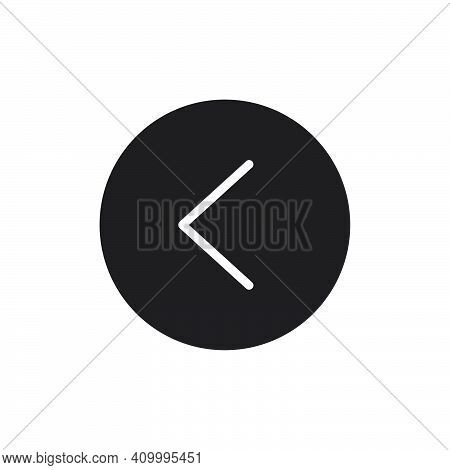 Previous Button Icon. Flat Solid Style Vector Illustration. Filled Pictogram Isolated Sign Symbol
