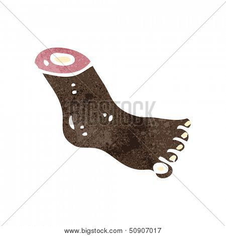 retro cartoon severed foot