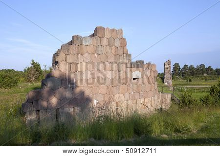 Bomarsund fortress in ruins.