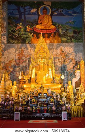 Buddha In The Church At Wat Phra That Chor Hae.lanna Northern,thailand.