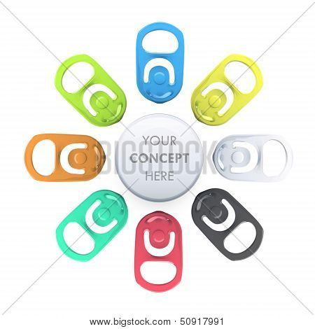 Set Of Colorful Ring Of Can. Vector Design.