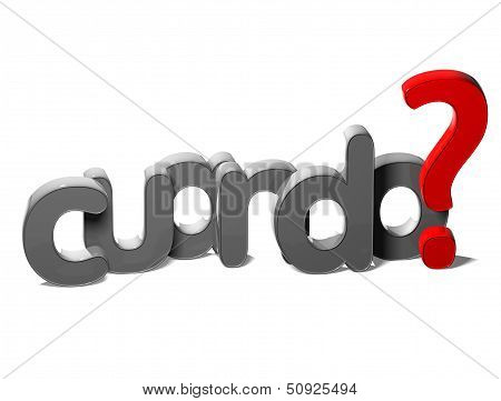3D Question Word When In Spanish Language (cuando) On White Background
