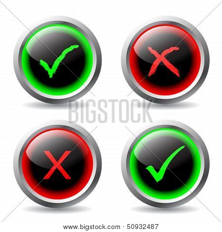 Tick And Cross Buttons