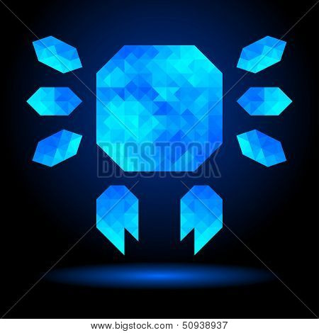 Polygonal Crab on Dark Background
