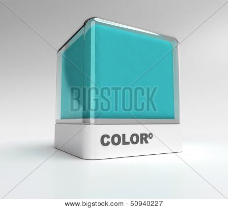 Design block in turquoise color