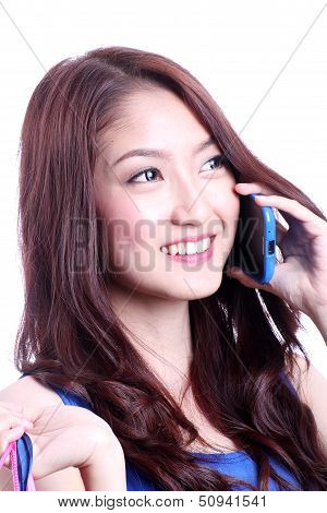 Close up Cute woman shopping