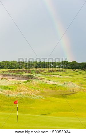 rainbow over the golf course, St Andrews, Fife, Scotland