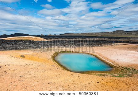 Viti is a beautiful crater lake of a turquoise color located on the North-East of Iceland, at Krafla geothermal area near the lake Myvatn HDR