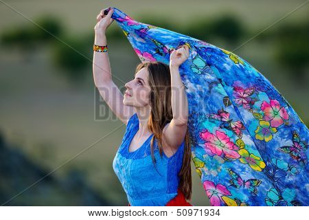 young beautiful woman portrait outdoor