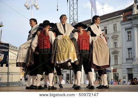 ZAGREB,CROATIA-JULY 19: Members of folk groups Santa Gorizia from Italy during the 47th International Folklore Festival in center of Zagreb,Croatia on July 19,2013