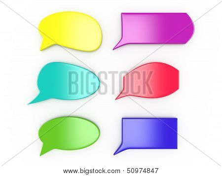 Set of colorful speech bubbles