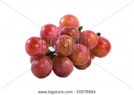 The grapes on a white background